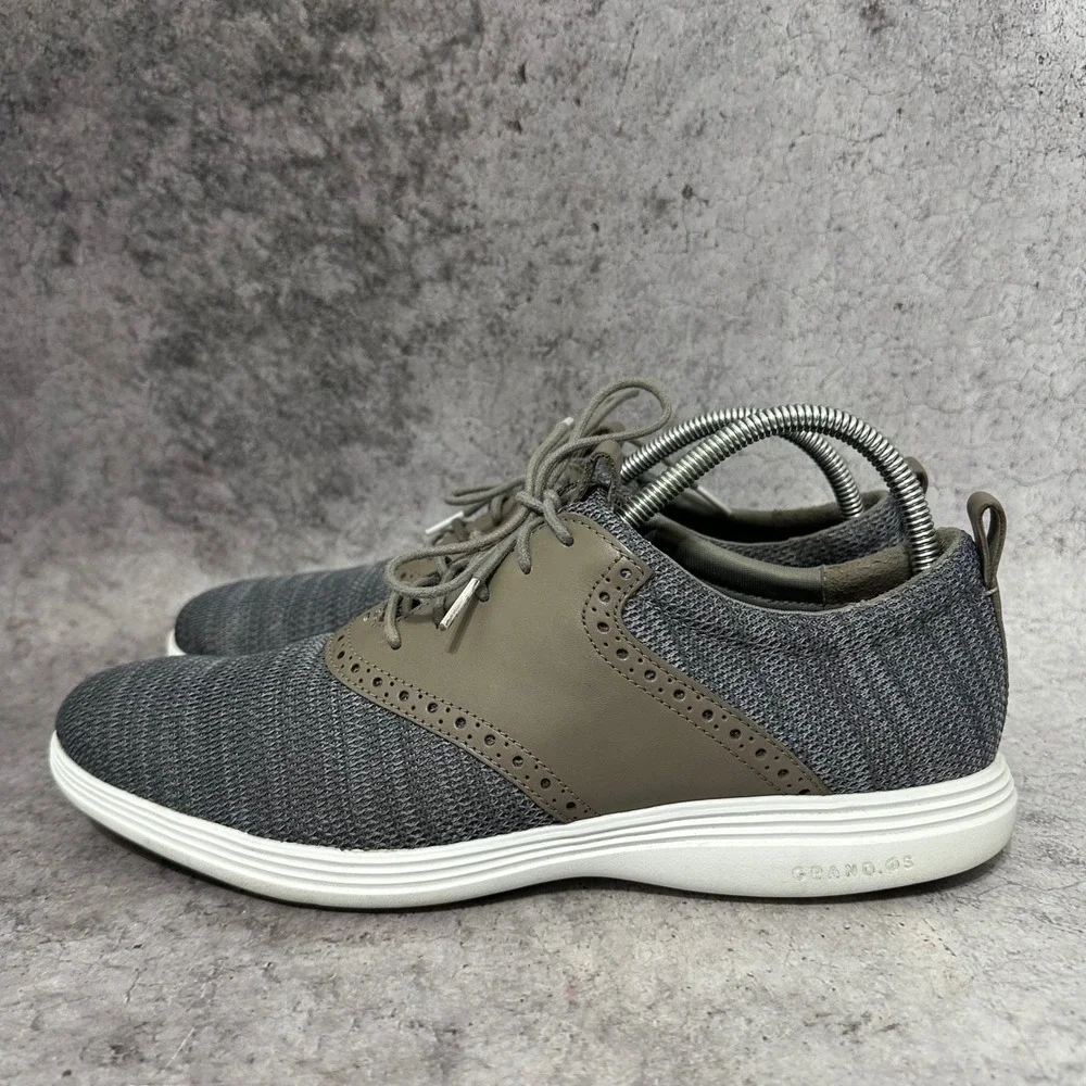Cole Haan Grand Tour Knit Oxford Mens 11.5 Gray Brown C31346 Wingtip Sneakers